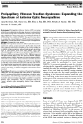 Cover page: Peripapillary Vitreous Traction Syndrome: Expanding the Spectrum of Anterior Optic Neuropathies.