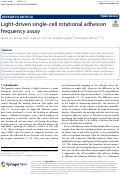 Cover page: Light-driven single-cell rotational adhesion frequency assay.