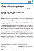 Cover page: Digital technologies used in clinical trial recruitment and enrollment including application to trial diversity and inclusion: A systematic review.