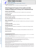 Cover page: Patient Engagement Programs for Recognition and Initial Treatment of Depression in Primary Care: A Randomized Trial