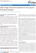 Cover page: Q&amp;A: Single-molecule localization microscopy for biological imaging