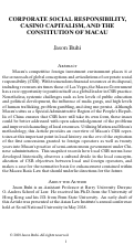 Cover page: Corporate Social Responsibility, Casino Capitalism, and the Constitution of Macau