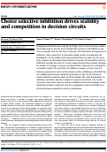 Cover page: Choice selective inhibition drives stability and competition in decision circuits