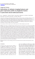 Cover page: Association of radiomic imaging features and gene expression profile as prognostic factors in pancreatic ductal adenocarcinoma.