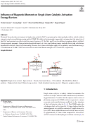 Cover page: Influence of Magnetic Moment on Single Atom Catalytic Activation Energy Barriers