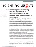 Cover page: Miniature probe for mapping mechanical properties of vascular lesions using acoustic radiation force optical coherence elastography