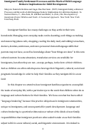 Cover page: Immigrant family settlement Processes and the work of child language brokers: Implications for child development