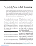 Cover page: Pre-Analysis Plans: An Early Stocktaking