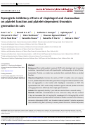 Cover page: Synergistic inhibitory effects of clopidogrel and rivaroxaban on platelet function and platelet‐dependent thrombin generation in cats