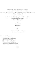 Cover page: Essays on Health Insurance, Household Liquidity, and the Demand for Medical Care