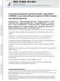 Cover page: A functional variant in the serotonin receptor 7 gene (HTR7), rs7905446, is associated with good response to SSRIs in bipolar and unipolar depression