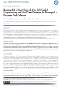 Cover page: Bleeding Risk of Stent Removal After EUS-Guided Cystgastrostomy and Metal Stent Placement for Drainage of a Pancreatic Fluid Collection