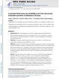 Cover page: Long-Term Blood Pressure Variability Across the Clinical and Biomarker Spectrum of Alzheimer's Disease.