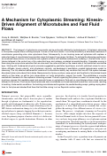 Cover page: A Mechanism for Cytoplasmic Streaming: Kinesin-Driven Alignment of Microtubules and Fast Fluid Flows.