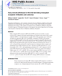 Cover page: Early steroid withdrawal in HIV-infected kidney transplant recipients: Utilization and outcomes.