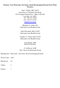 Cover page: Primary care physicians' decisions about discharging patients from their practices