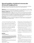 Cover page: Clinical feasibility of 0.018-inch intravascular ultrasound imaging device