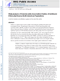 Cover page: Meta-analysis of genome-wide association studies of asthma in ethnically diverse North American populations