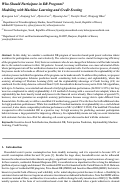 Cover page: Who Should Participate in DR Program? Modeling with Machine Learning and Credit Scoring