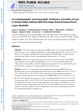 Cover page: Sociodemographic and geographic predictors of quality of care in United States patients with end-stage renal disease due to lupus nephritis.