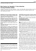 Cover page: Risk Factors for Hepatitis C Virus Infection Among Homeless Adults