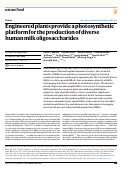 Cover page: Engineered plants provide a photosynthetic platform for the production of diverse human milk oligosaccharides