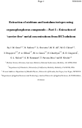 Cover page: Extraction of niobium and tantalum isotopes using organophosphorus compounds - Part I - Extraction of 'carrier-free' metal concentrations from HCl solutions