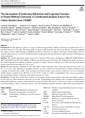 Cover page: The Association of Sedentary Behaviour and Cognitive Function in People Without Dementia: A Coordinated Analysis Across Five Cohort Studies from COSMIC