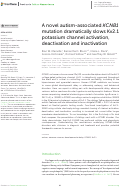 Cover page: A novel autism-associated KCNB1 mutation dramatically slows Kv2.1 potassium channel activation, deactivation and inactivation.