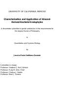 Cover page: Characterization and Application of Almond-Derived Bacterial Endophytes