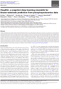 Cover page: SnapKin: a snapshot deep learning ensemble for kinase-substrate prediction from phosphoproteomics data.