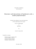 Cover page: Structure and interactions of hyaluronic acid, a model polyelectrolyte