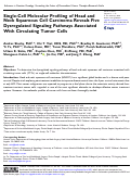 Cover page: Single-Cell Molecular Profiling of Head and Neck Squamous Cell Carcinoma Reveals Five Dysregulated Signaling Pathways Associated With Circulating Tumor Cells.