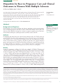 Cover page: Disparities by Race in Pregnancy Care and Clinical Outcomes in Women With Multiple Sclerosis: A Diverse Multicenter Cohort.