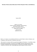 Cover page: The Role of Postsecondary Education in Welfare Recipients' Paths to Self-Sufficiency