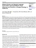 Cover page: Hispanic/Latinx and Spanish Language Concordance Among Palliative Care Clinicians and Patients in Hospital Settings in California.