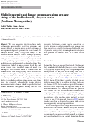 Cover page: Multiple paternity and female sperm usage along egg-case strings of the knobbed whelk, Busycon carica (Mollusca; Melongenidae)