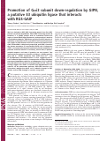 Cover page: Promotion of G alpha i3 subunit down-regulation by GIPN, a putative E3 ubiquitin ligase that interacts with RGS-GAIP