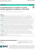 Cover page: Longitudinal policy surveillance of state obesity legislation in California, 1999–2020