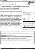 Cover page: Questioned validity of Gene Expression Dysregulated Domains in Down's Syndrome