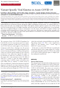 Cover page: Variant-Specific Viral Kinetics in Acute COVID-19