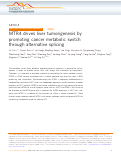 Cover page: MTR4 drives liver tumorigenesis by promoting cancer metabolic switch through alternative splicing