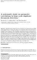 Cover page: A systematic study on parameter correlations in large-scale duplicate document detection