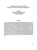 Cover page: Self-supervised Learning: A Scheme for Discovery of "Natural" Categories by Single Units