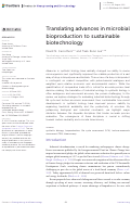 Cover page: Translating advances in microbial bioproduction to sustainable biotechnology