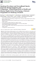 Cover page: Smoking Prevalence and Secondhand Smoke Exposure during Pregnancy and Postpartum-Establishing Risks to Health and Human Rights before Developing a Tailored Programme for Smoking Cessation.