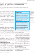 Cover page of How the tobacco industry responded to an influential study of the health effects of secondhand smoke