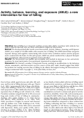 Cover page: Activity, balance, learning, and exposure (ABLE): a new intervention for fear of falling