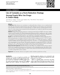 Cover page: Use of Cannabis as a Harm Reduction Strategy Among People Who Use Drugs: A Cohort Study.