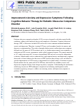 Cover page: Improvement in anxiety and depression symptoms following cognitive behavior therapy for pediatric obsessive compulsive disorder